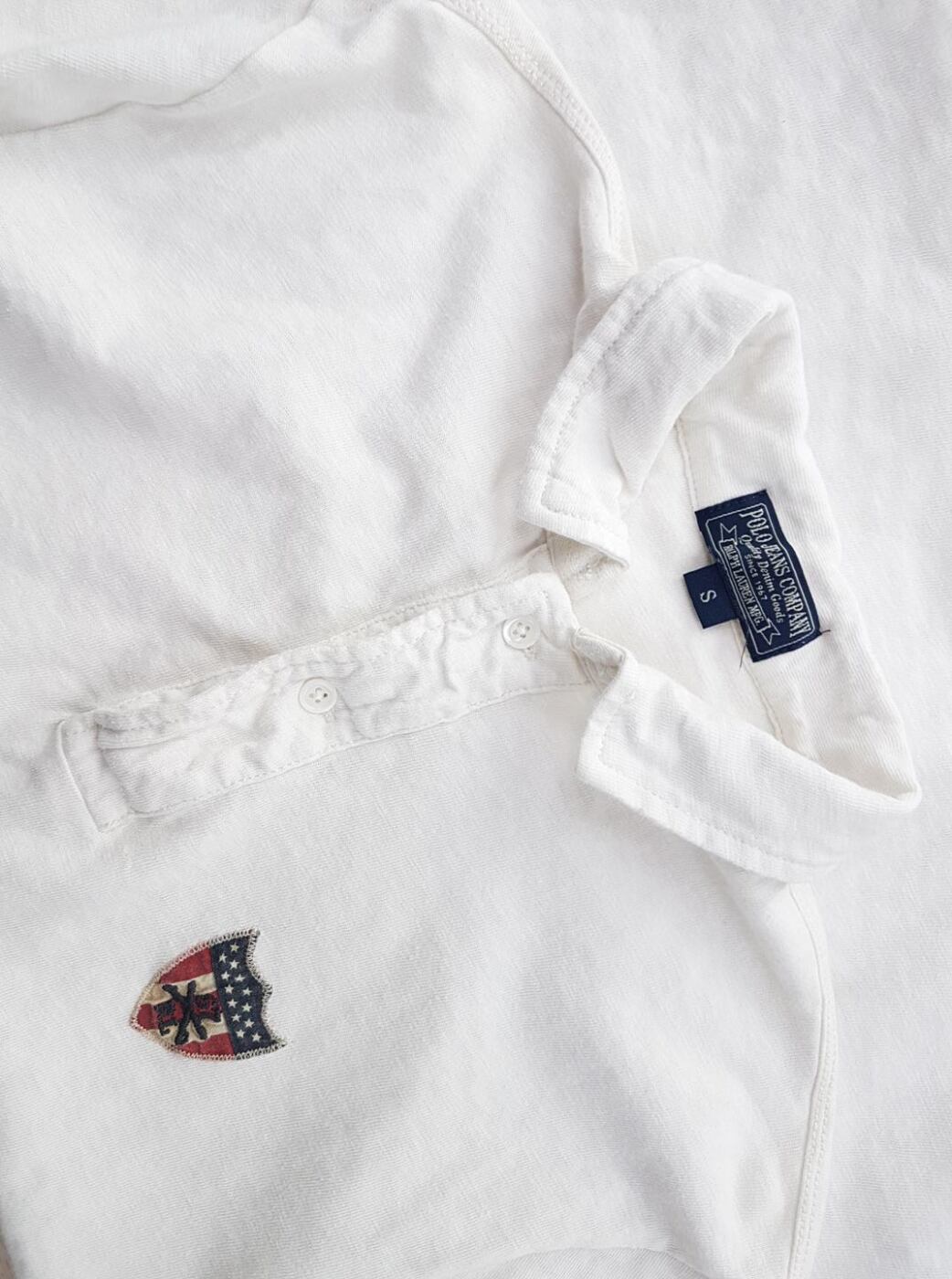 20190206_134501.jpg Ralph Lauren Polo Jeans Company Rozmiar S Kolor Kremowy Kołnierz Męska Koszula Polo Krótki rękaw Materiał Bawełna 100%