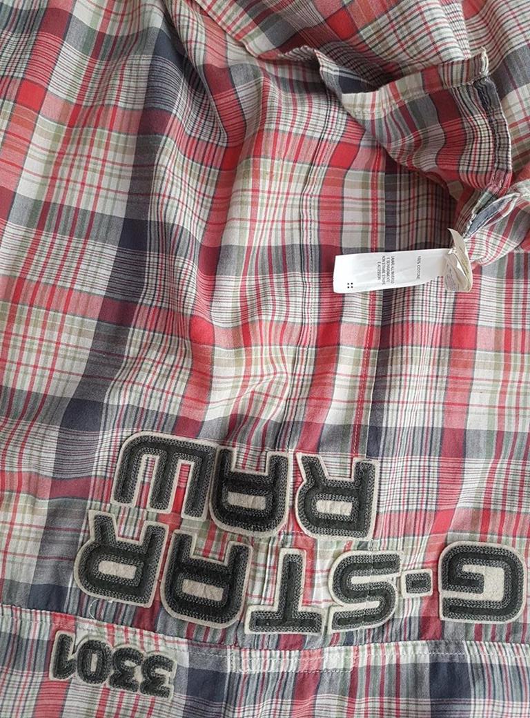 G-Star Rozmiar M Kolor Czerwony Kołnierz Męska Koszula Casual Krótki rękaw Materiał Bawełna 100%