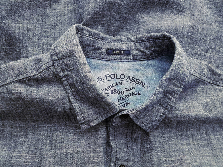 U.S. Polo ASSN Rozmiar L Kolor Niebieski Kołnierz Męska Koszula Casual Krótki rękaw Materiał Bawełna 100%