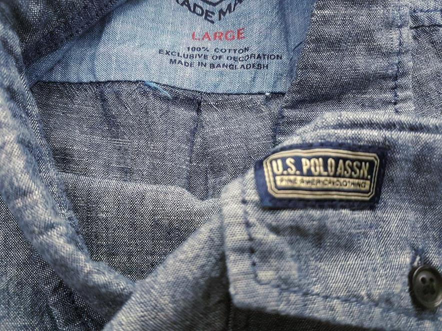 U.S. Polo ASSN Rozmiar L Kolor Niebieski Kołnierz Męska Koszula Casual Krótki rękaw Materiał Bawełna 100%