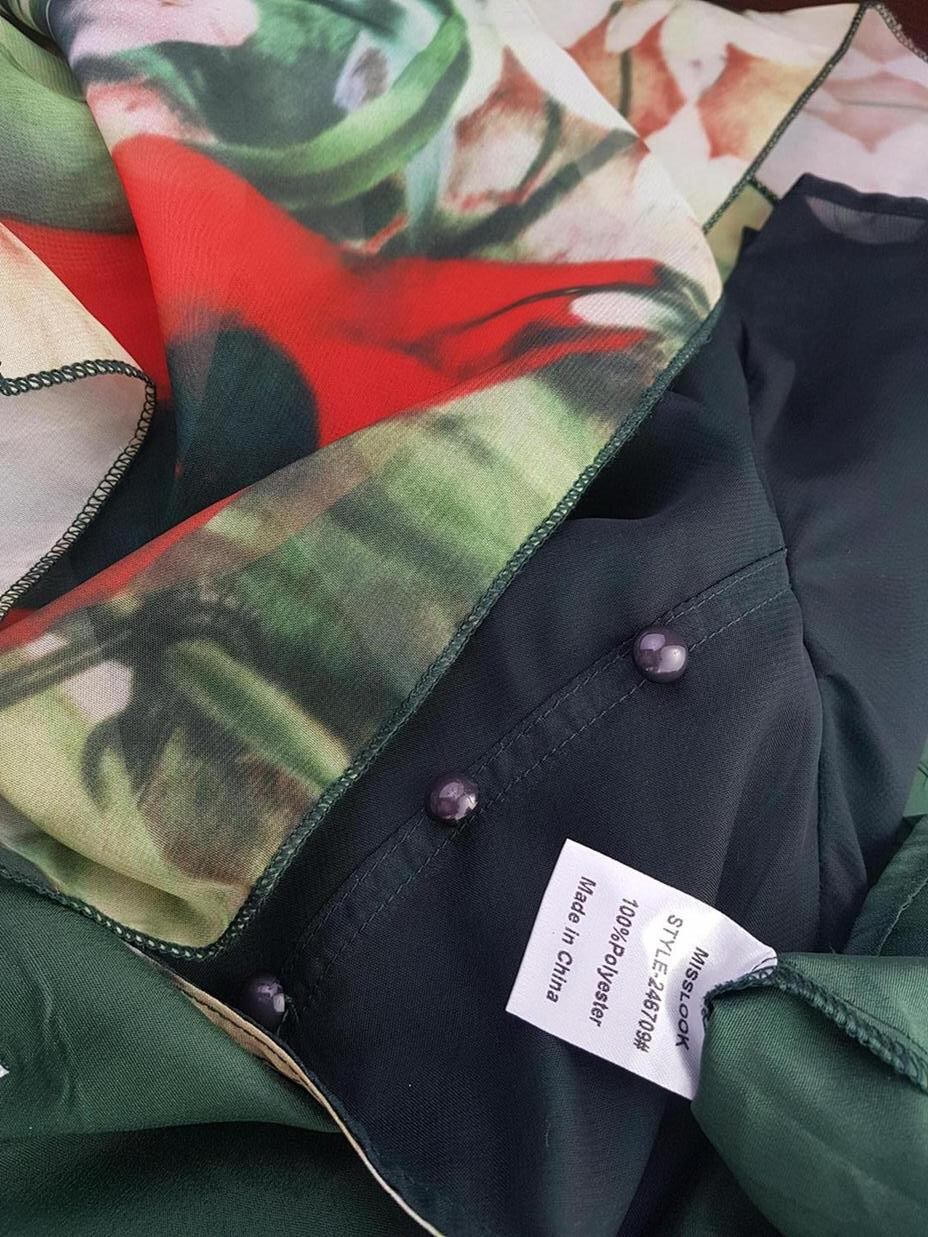 Misslook Rozmiar XXL Kolor Zielony Okrągły dekolt Sukienka Maxi Krótki rękaw Długa Misslook Rozmiar XXL Kolor Zielony Okrągły dekolt Sukienka Maxi Krótki rękaw Długa