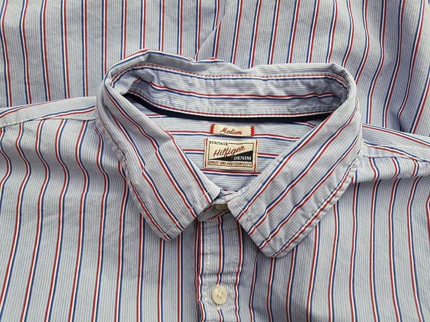 20190207_130907.jpg Hilfiger denim Rozmiar M Kolor Niebieski Kołnierz Męska Koszula Casual Długi rękaw Materiał Bawełna 100%