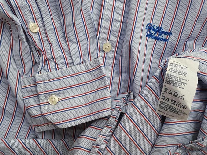 20190207_130924.jpg Hilfiger denim Rozmiar M Kolor Niebieski Kołnierz Męska Koszula Casual Długi rękaw Materiał Bawełna 100%