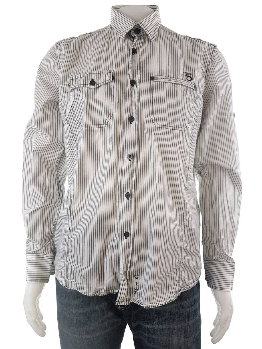 Jack & jones Rozmiar M Kolor Biały Kołnierz Męska Koszula Casual Długi rękaw Materiał Bawełna 100%