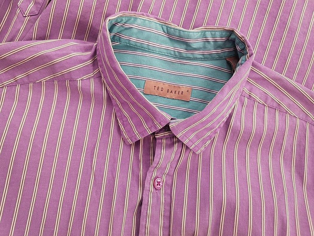 20190208_113033.jpg Ted Baker Rozmiar 4 Kolor Fuksja Kołnierz Męska Koszula Elegancka Długi rękaw Materiał Bawełna