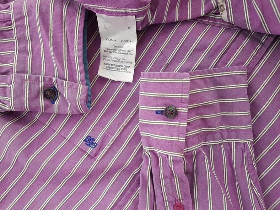20190208_113254.jpg Ted Baker Rozmiar 4 Kolor Fuksja Kołnierz Męska Koszula Elegancka Długi rękaw Materiał Bawełna