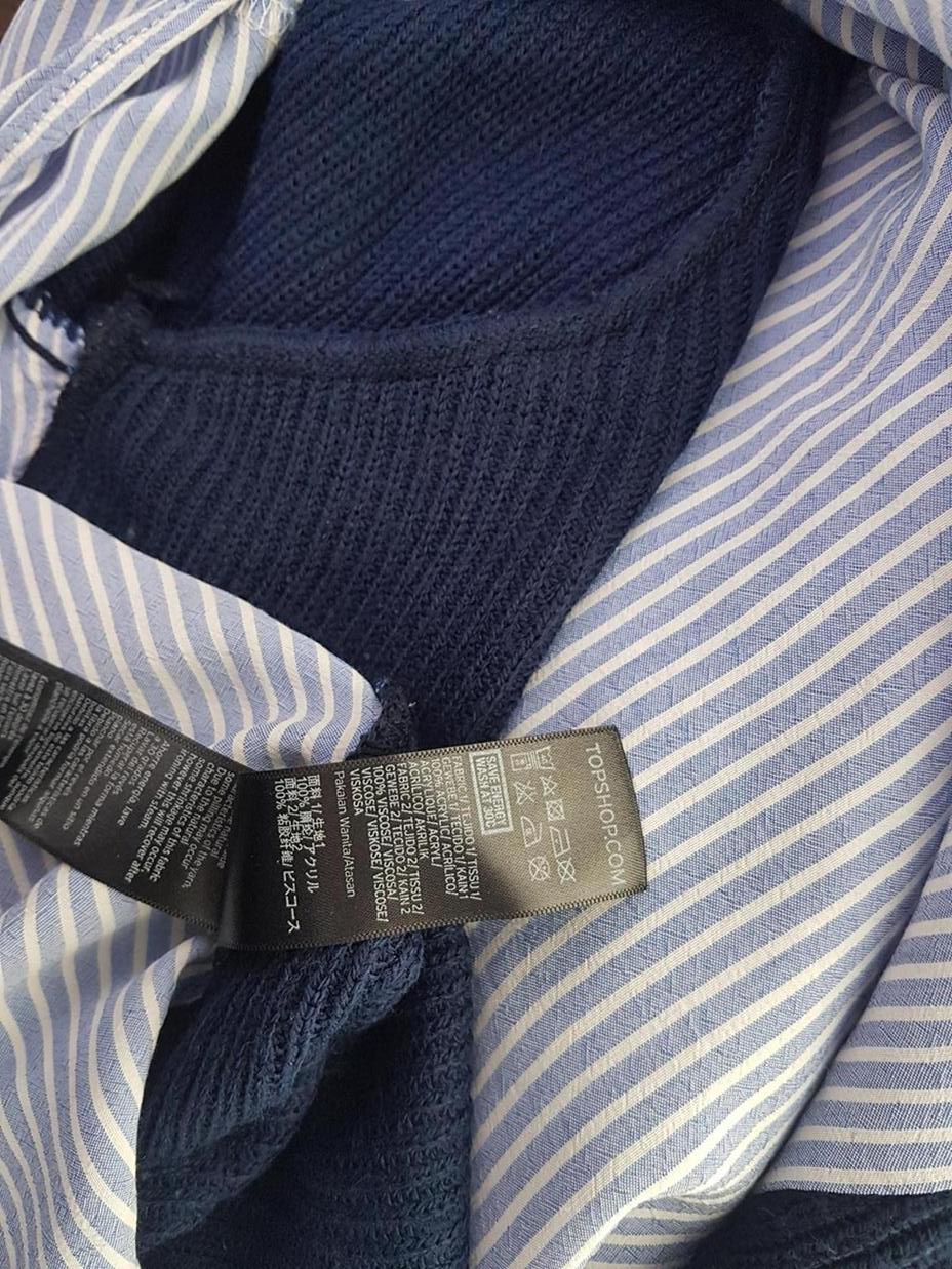 20190213_104413.jpg Topshop Rozmiar 38 Kolor Granatowy Crew Neck Sweter Długi rękaw Materiał Akryl Cienka dzianina