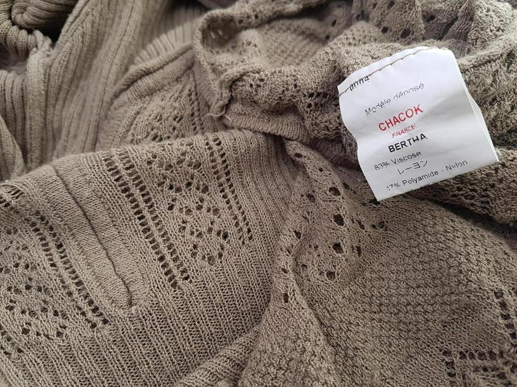 Chacok Rozmiar 1 Kolor Beżowy Dekolt U Tunika Bluzka Dzianina Rękaw 3/4 Materiał Wiskoza