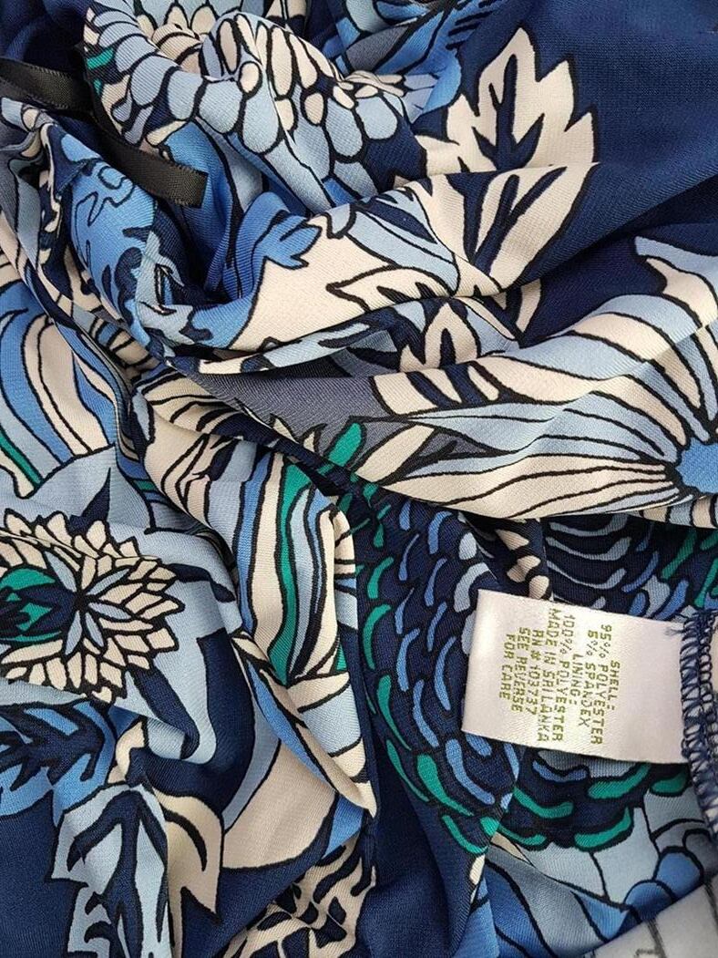 Donna Morgan Rozmiar 8 (36) Kolor Granatowy Okrągły dekolt Sukienka Blouson Rękaw 3/4 Do Kolan Donna Morgan Rozmiar 8 (36) Kolor Granatowy Okrągły dekolt Sukienka Blouson Rękaw 3/4 Do Kolan