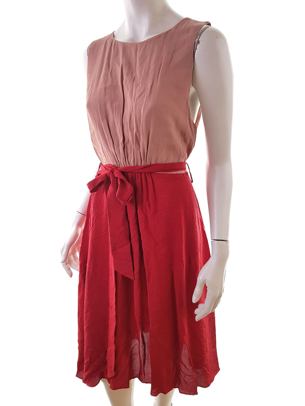 Naf naf Rozmiar 44 Kolor Czerwony Okrągły dekolt Sukienka Sheath Bezrękawnik Midi Materiał Wiskoza 100% Naf naf Rozmiar 44 Kolor Czerwony Okrągły dekolt Sukienka Sheath Bezrękawnik Midi Materiał Wiskoza 100%
