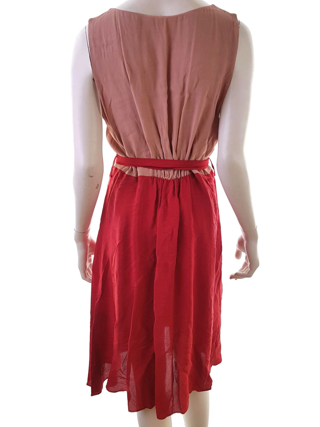 Naf naf Rozmiar 44 Kolor Czerwony Okrągły dekolt Sukienka Sheath Bezrękawnik Midi Materiał Wiskoza 100% Naf naf Rozmiar 44 Kolor Czerwony Okrągły dekolt Sukienka Sheath Bezrękawnik Midi Materiał Wiskoza 100%