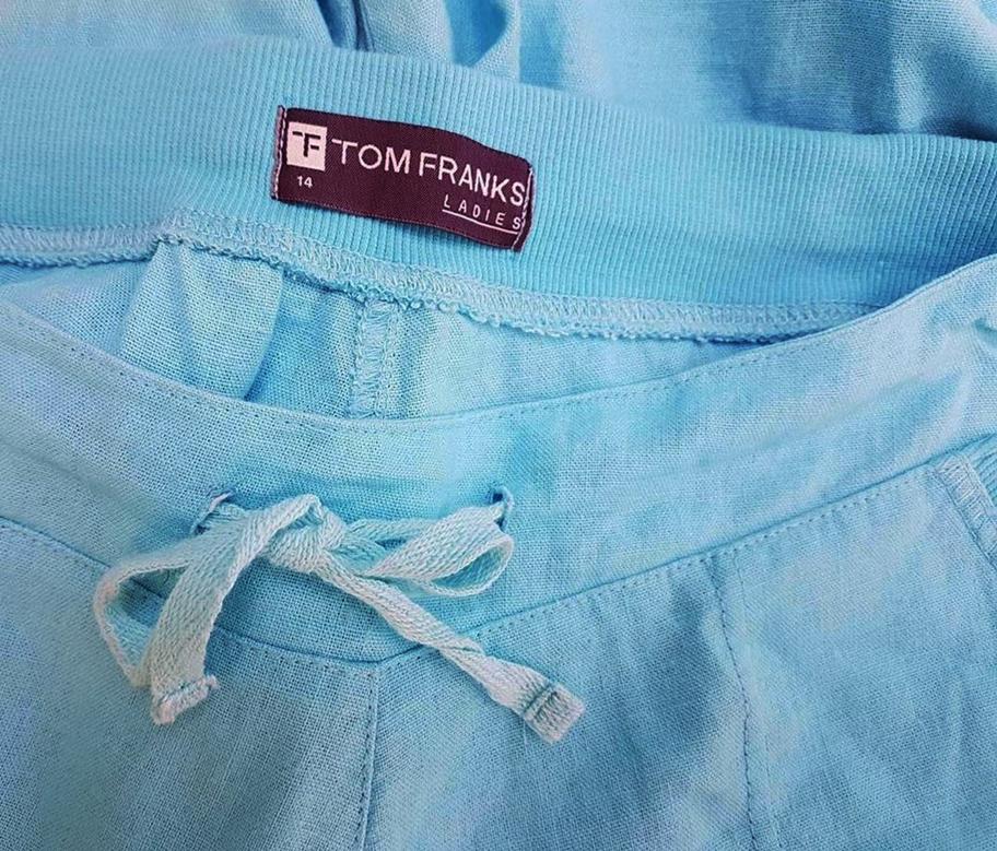 20190219_115642.jpg Tom Franks Rozmiar 14 (42) Kolor Niebieski Spodnie Rybaczki Materiał Rayon
