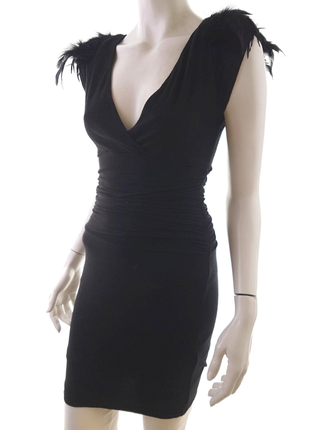 Lipsy Rozmiar 8 (36) Kolor Czarny W serek Sukienka Bodycon Krótki rękaw Do Kolan Materiał Wiskoza Lipsy Rozmiar 8 (36) Kolor Czarny W serek Sukienka Bodycon Krótki rękaw Do Kolan Materiał Wiskoza