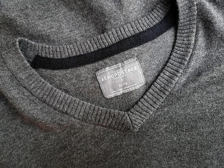 20190220_132501.jpg Aeropostale Rozmiar XL Kolor Szary Męski Sweter Długi rękaw Materiał Bawełna