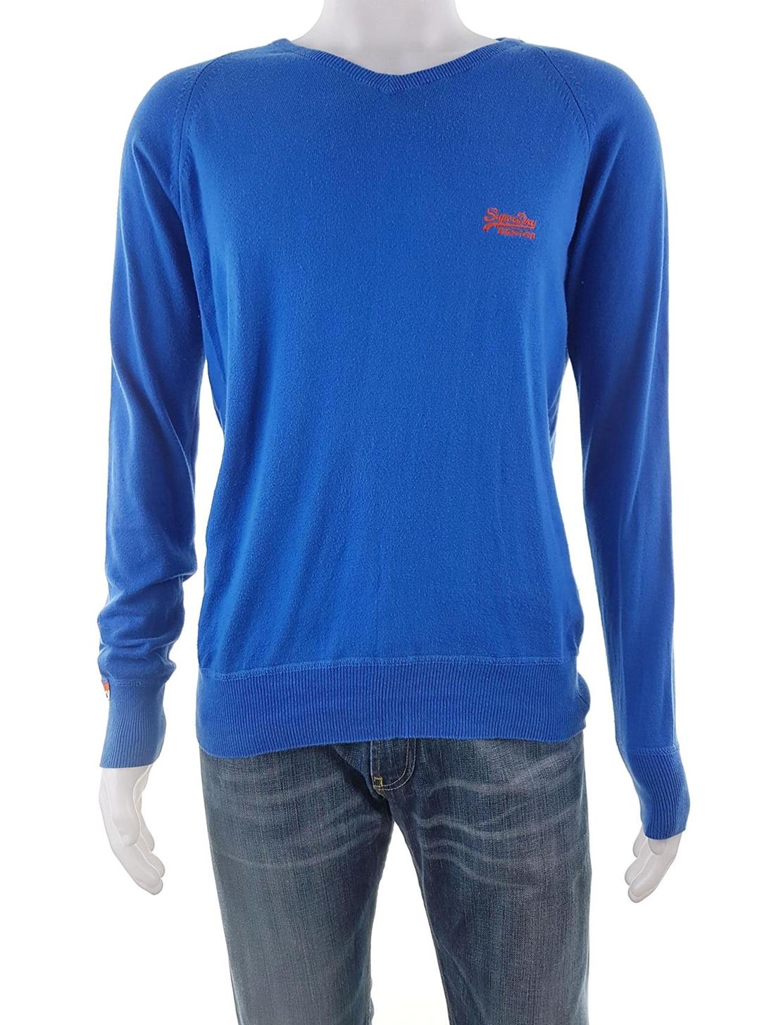 Superdry Rozmiar L Kolor Niebieski Męski Sweter Długi rękaw Materiał Bawełna 100%