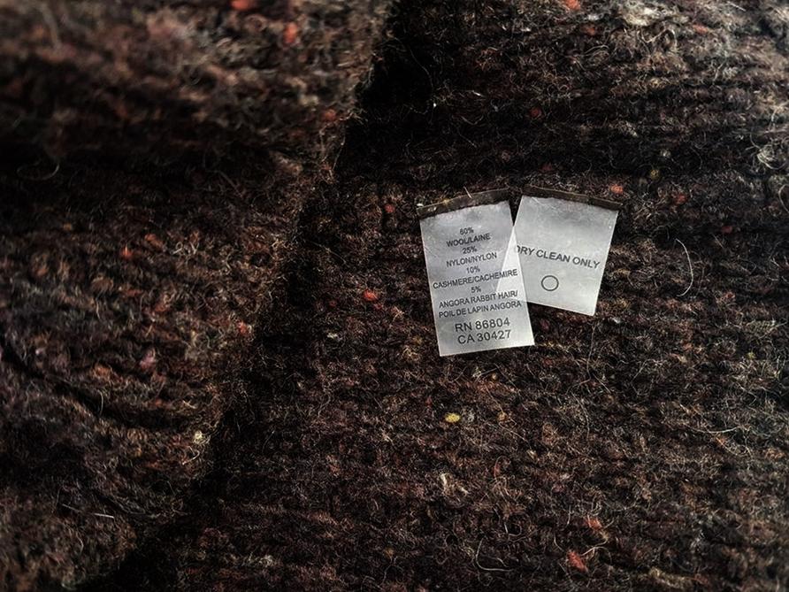 20190221_101647.jpg Magaschoni Rozmiar S Kolor Brązowy W serek Długi Otwarty Kardigan Płaszcz Długi rękaw Materiał Wełna Gruba dzianina