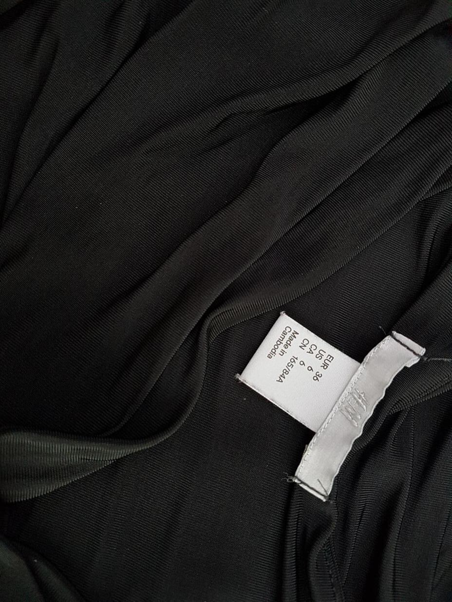 Rozmiar 36 Kolor Czarny Drapowany dekolt Sukienka Bodycon Bezrękawnik Do Kolan Rozmiar 36 Kolor Czarny Drapowany dekolt Sukienka Bodycon Bezrękawnik Do Kolan
