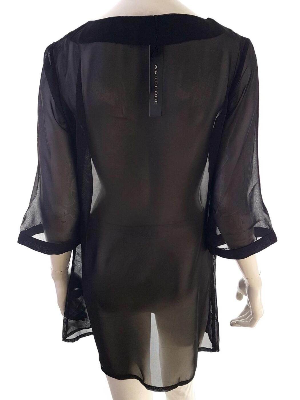 Wardrobe Rozmiar 12 (40) Kolor Czarny Kwadratowy dekolt Tunika Bluzka Rękaw 3/4