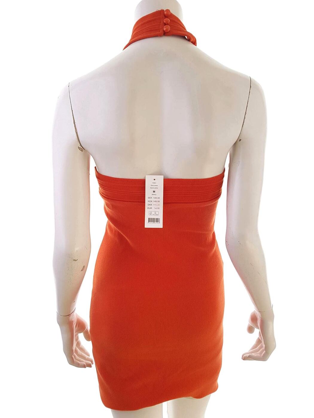 Gina Tricot Rozmiar M Kolor Pomarańczowy Halter Sukienka Bodycon Bezrękawnik Do Kolan Materiał Bawełna Gina Tricot Rozmiar M Kolor Pomarańczowy Halter Sukienka Bodycon Bezrękawnik Do Kolan Materiał Bawełna