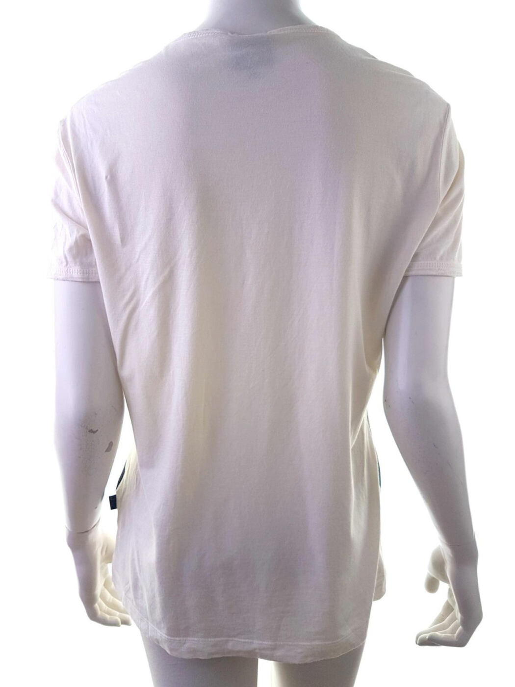 Just Cavalli Rozmiar L Kolor Kremowy Crew Neck Bluzka Krótki rękaw Materiał Bawełna
