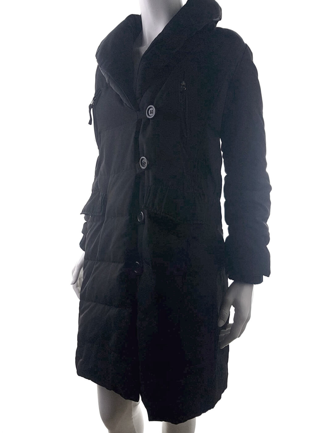 20190304_150844.jpg Massimo dutti Rozmiar S Kolor Czarny Płaszcz Długi rękaw