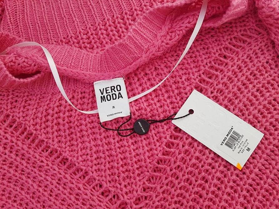 20190305_094324.jpg Vero moda Rozmiar M Kolor Różowy Okrągły dekolt Sweter Długi rękaw Materiał Akryl 100% Otwarta dzianina