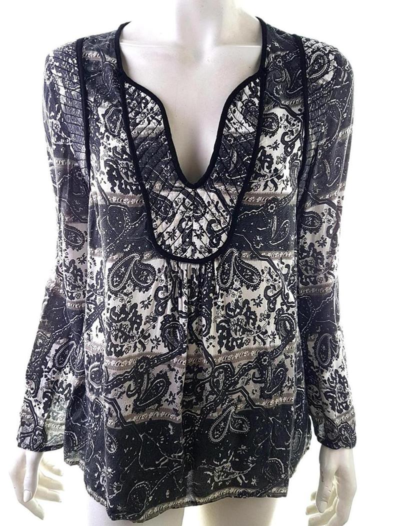 Vero moda Rozmiar L Kolor Szary Split Crew Neck Bluzka Długi rękaw Materiał Wiskoza 100%