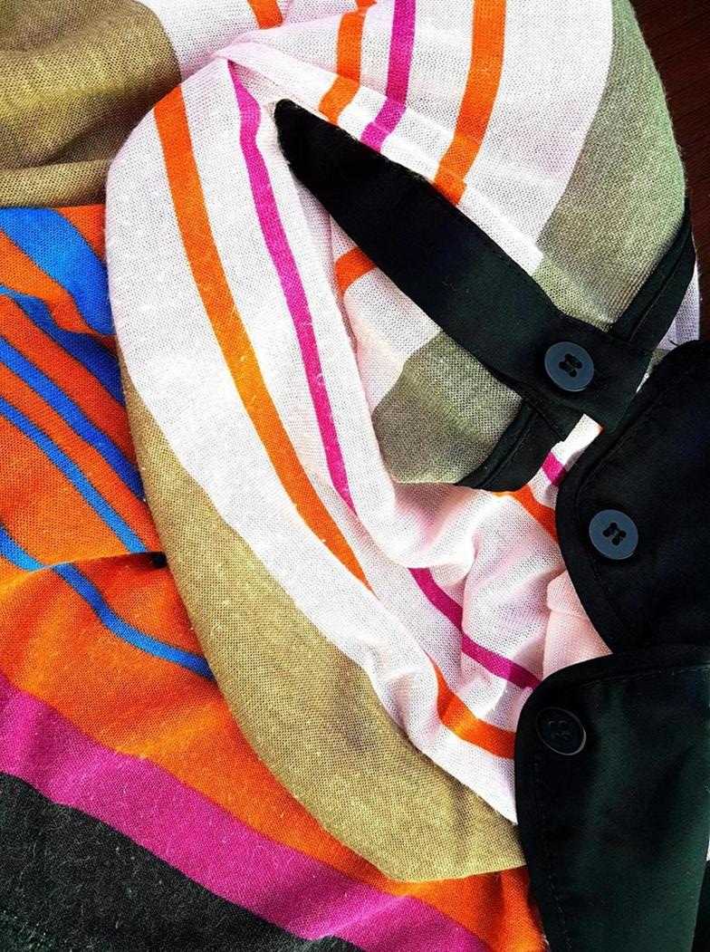 Vero moda Rozmiar XL Kolor Różowy Pasy Okrągły dekolt Bluzka Krótki rękaw