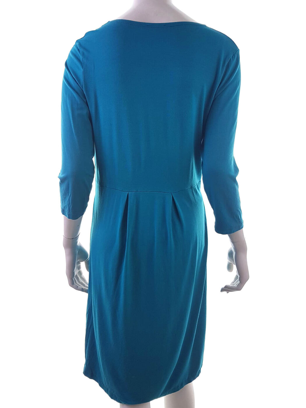 NoLoGo Chic Rozmiar 2 Kolor Niebieski W serek Sukienka Sheath Rękaw 3/4 Do Kolan Materiał Wiskoza NoLoGo Chic Rozmiar 2 Kolor Niebieski W serek Sukienka Sheath Rękaw 3/4 Do Kolan Materiał Wiskoza