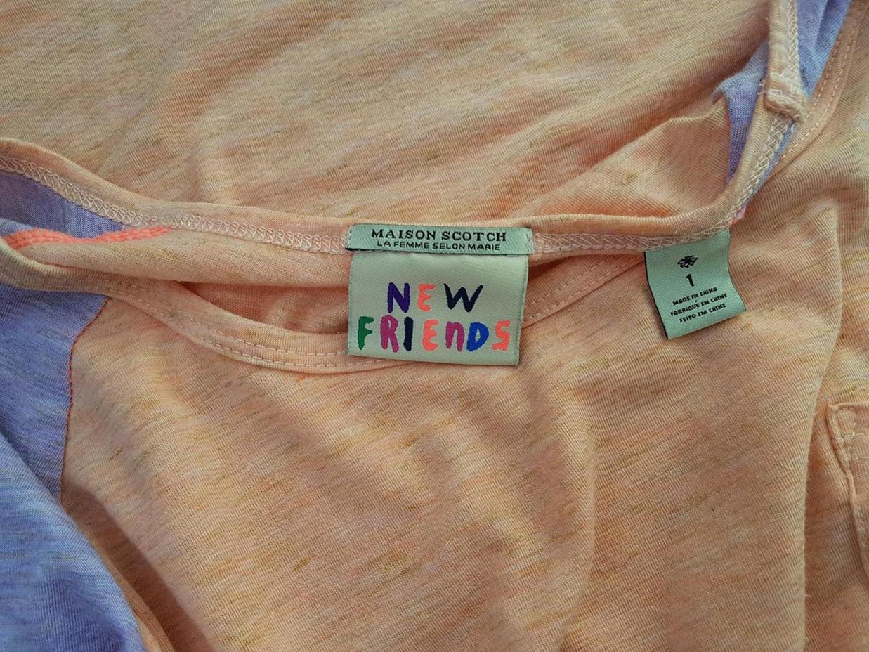 20190306_150450.jpg Maison scotch Rozmiar 1 Kolor Pomarańczowy Okrągły dekolt T-Shirt Krótki rękaw