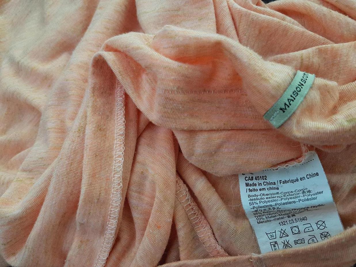 20190306_150528.jpg Maison scotch Rozmiar 1 Kolor Pomarańczowy Okrągły dekolt T-Shirt Krótki rękaw
