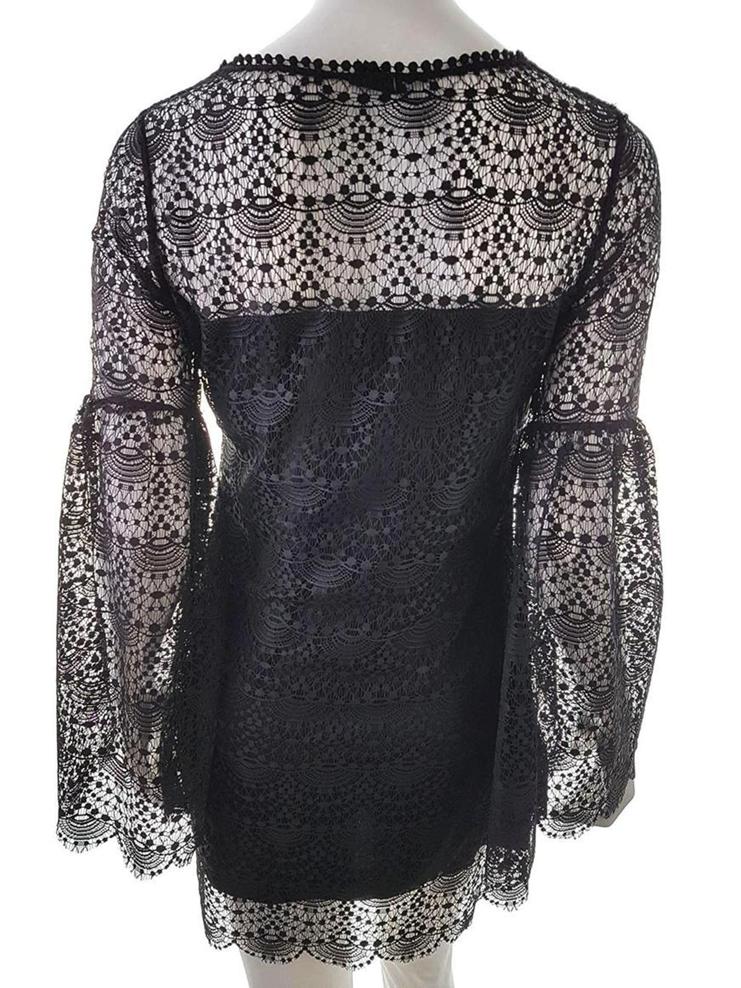 Gina Tricot Rozmiar S Kolor Czarny Okrągły dekolt Sukienka Bodycon Długi rękaw Krótka Gina Tricot Rozmiar S Kolor Czarny Okrągły dekolt Sukienka Bodycon Długi rękaw Krótka