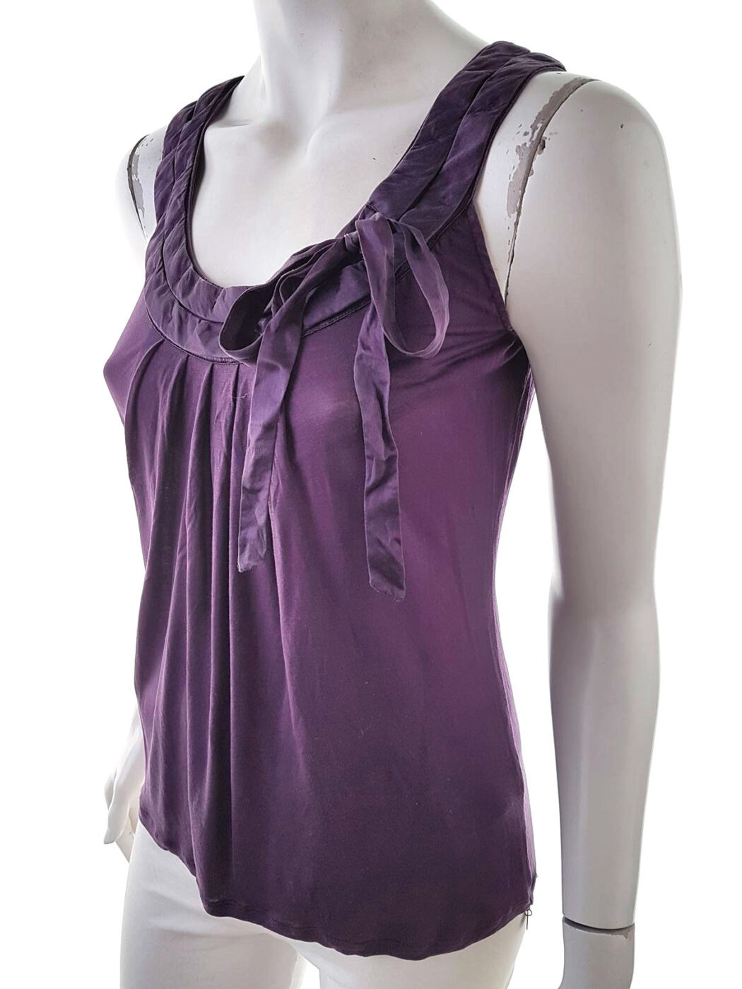 20190311_114910.jpg Ted Baker Kolor Fioletowy Okrągły dekolt Bluzka Bezrękawnik Materiał Tencel 100%