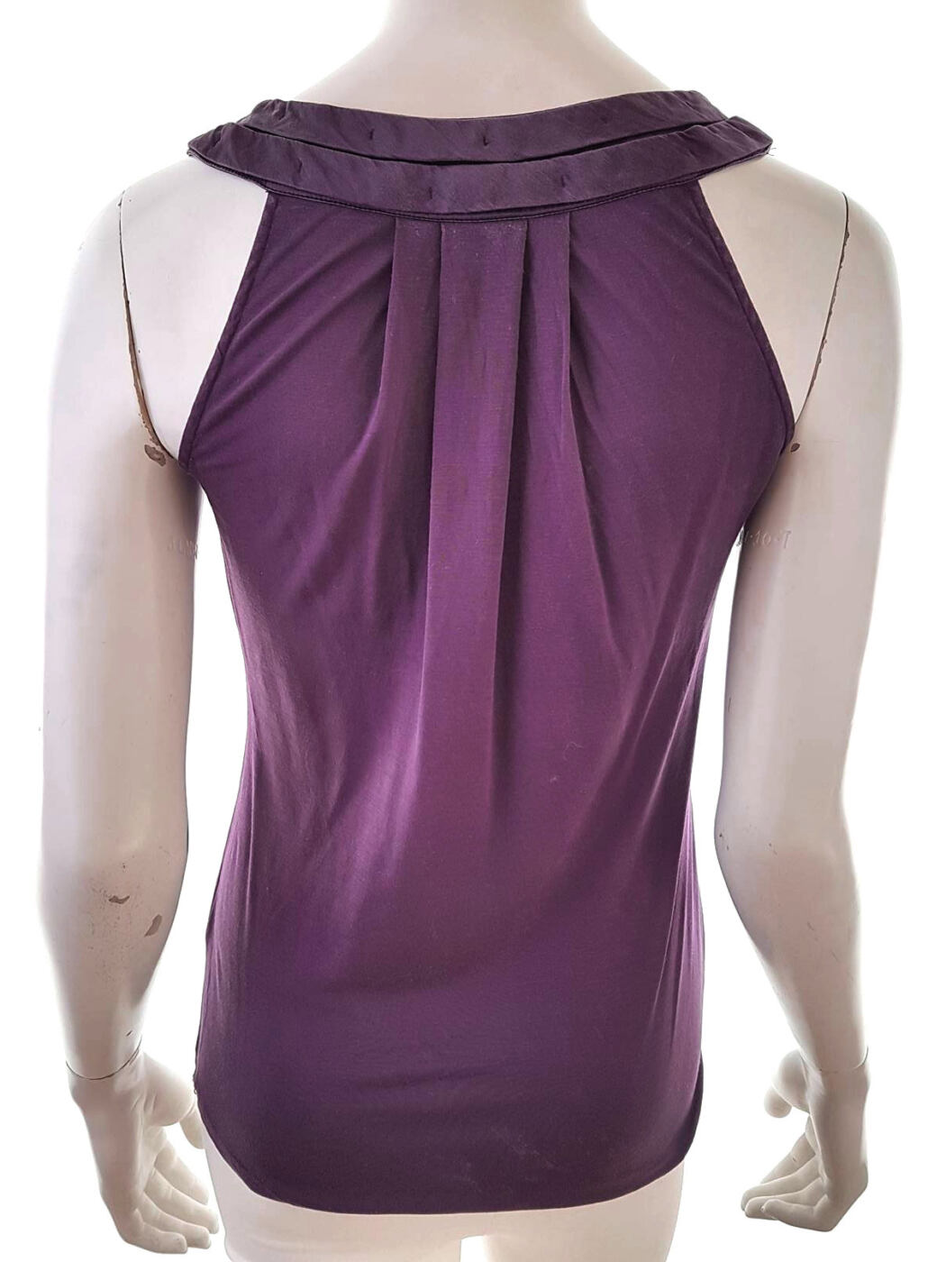 20190311_114919.jpg Ted Baker Kolor Fioletowy Okrągły dekolt Bluzka Bezrękawnik Materiał Tencel 100%