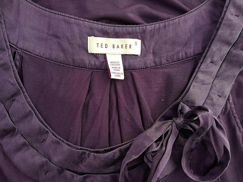 20190311_114939.jpg Ted Baker Kolor Fioletowy Okrągły dekolt Bluzka Bezrękawnik Materiał Tencel 100%