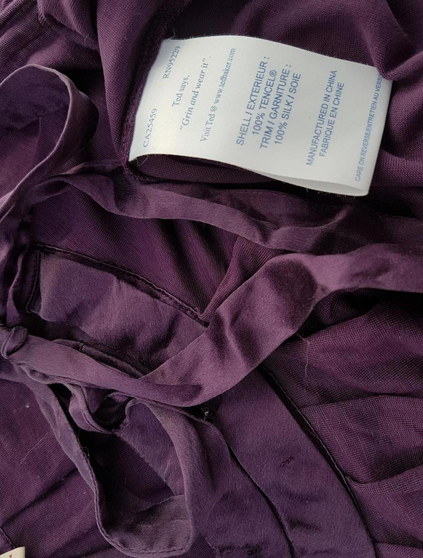 20190311_114950.jpg Ted Baker Kolor Fioletowy Okrągły dekolt Bluzka Bezrękawnik Materiał Tencel 100%