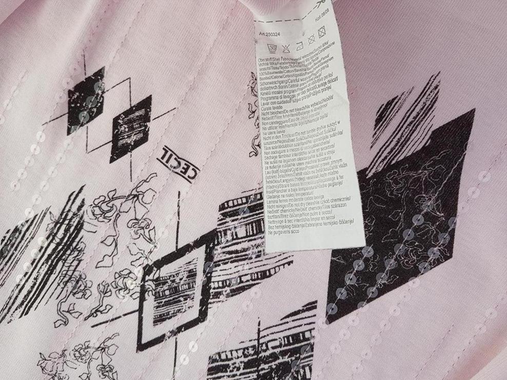 20190311_132651.jpg Cecil Rozmiar XXL Kolor Pudrowy Róż Okrągły dekolt T-Shirt Krótki rękaw Materiał Bawełna 100%