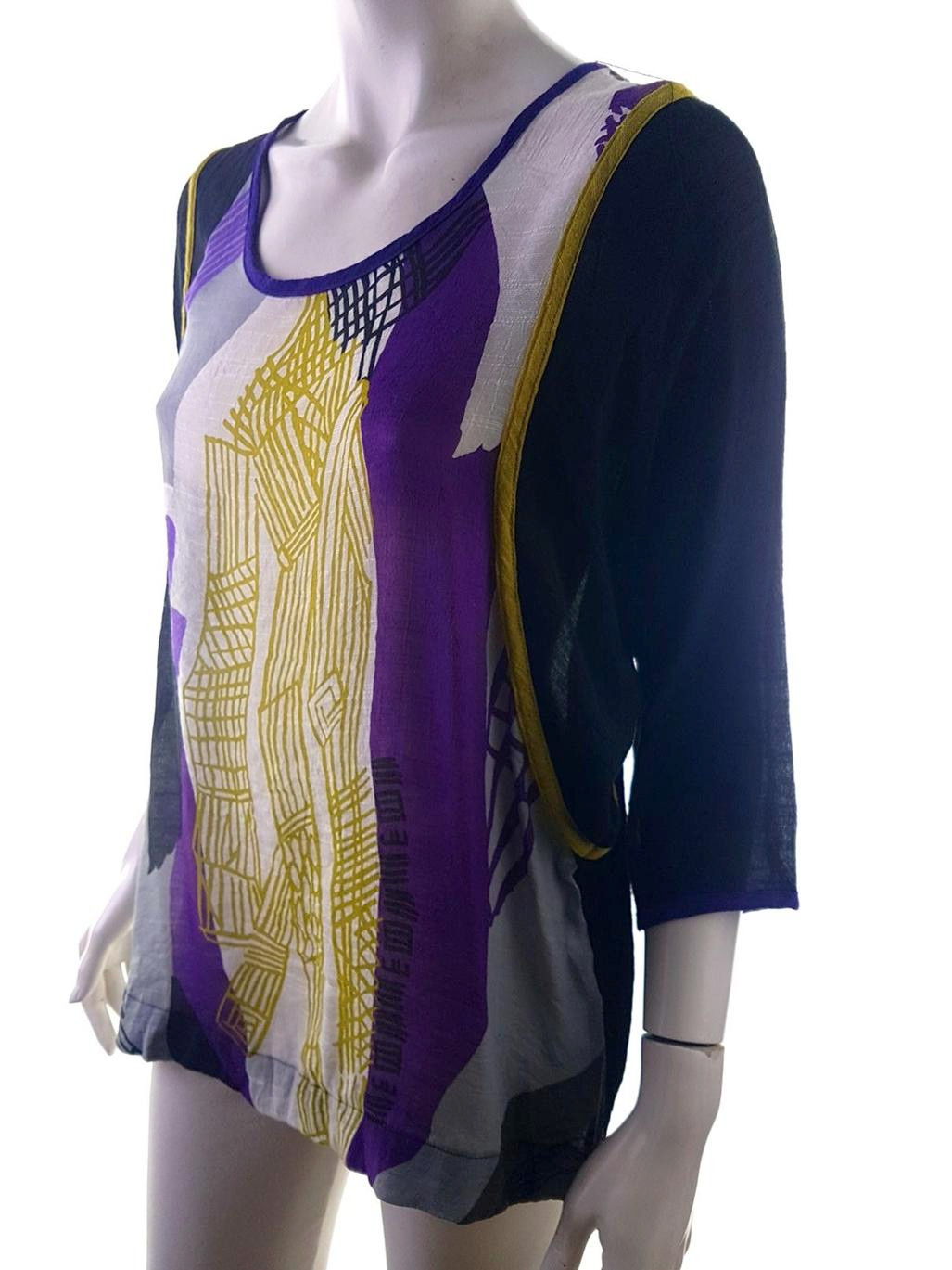 Choise Rozmiar 40 Kolor Czarny Okrągły dekolt Bluzka Rękaw 3/4 Materiał Rayon