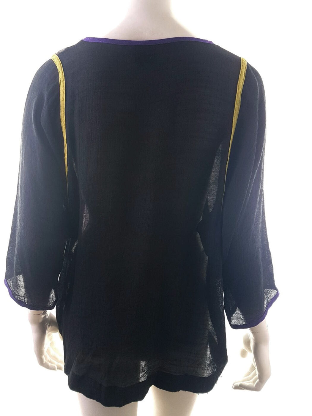 Choise Rozmiar 40 Kolor Czarny Okrągły dekolt Bluzka Rękaw 3/4 Materiał Rayon