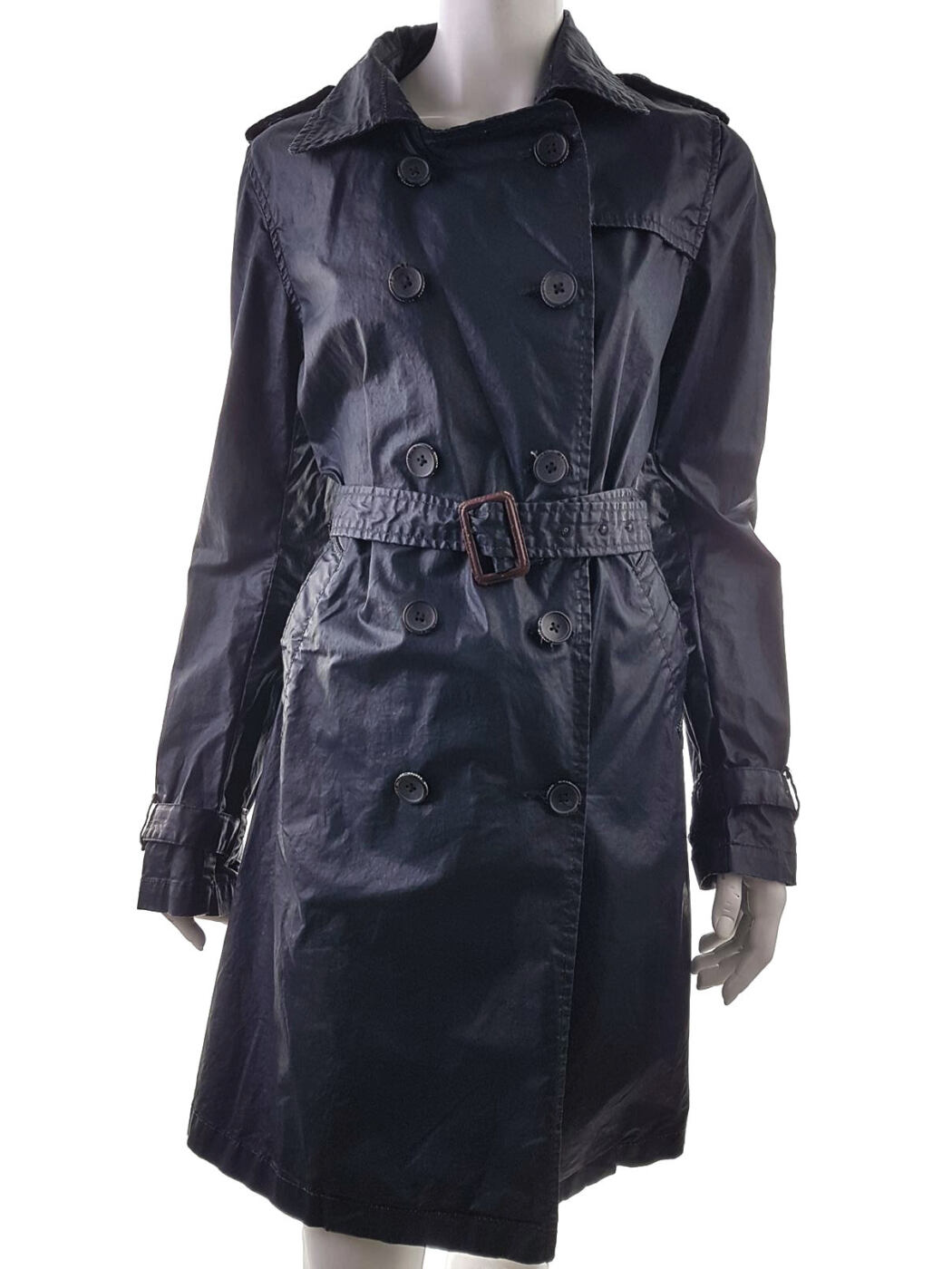 Maison scotch Rozmiar 3 Kolor Czarny Płaszcz Długi rękaw Materiał Bawełna