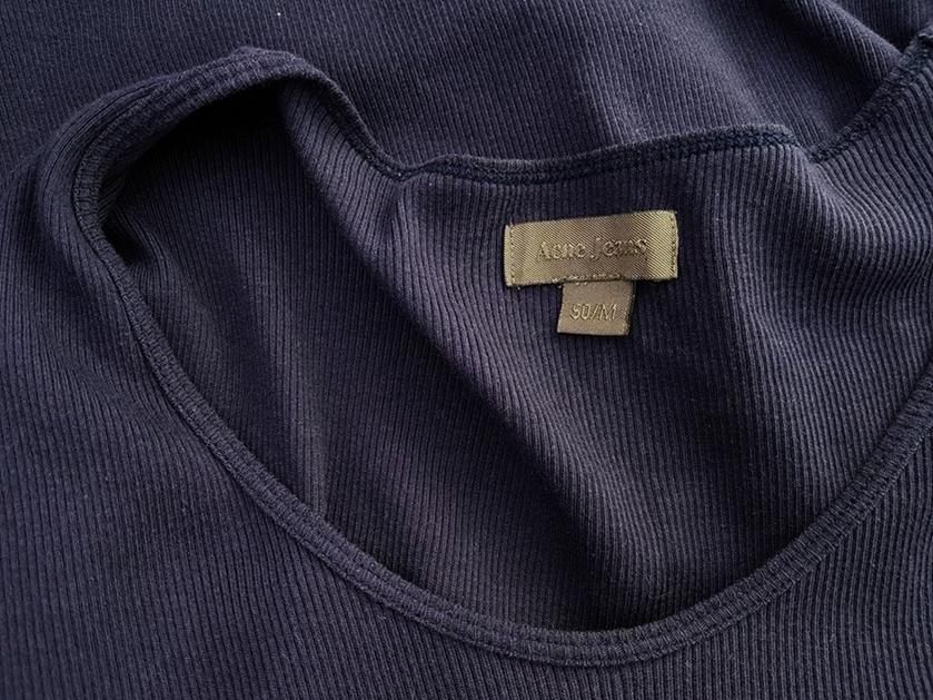 ACNE JEANS Rozmiar M Kolor Granatowy Dekolt U Tunika Bluzka Krótki rękaw Materiał Bawełna 100% ACNE JEANS Rozmiar M Kolor Granatowy Dekolt U Tunika Bluzka Krótki rękaw Materiał Bawełna 100%