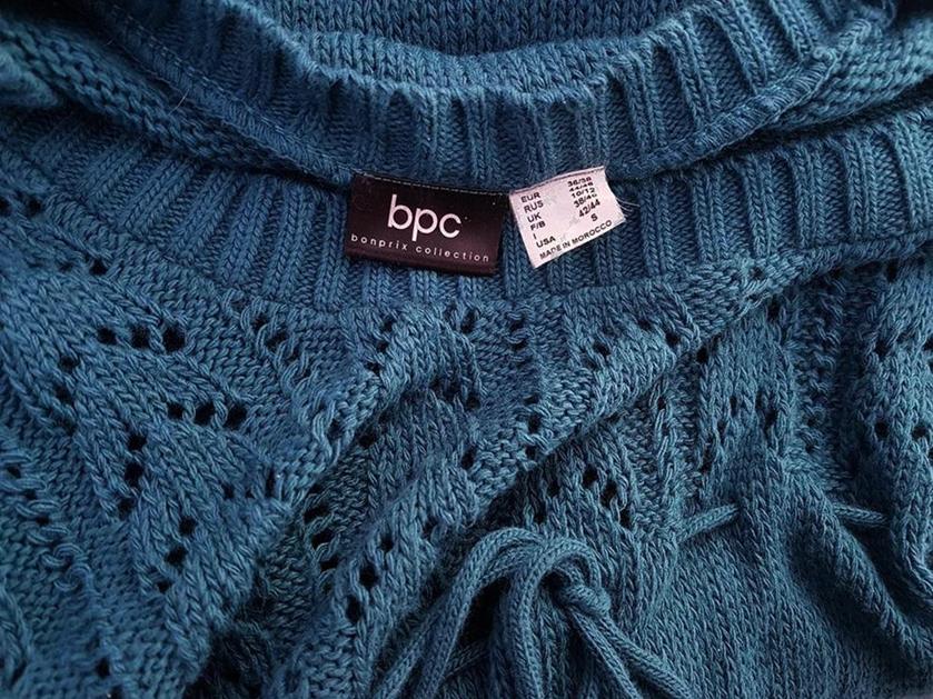 B.p.c fashion bonprix Rozmiar 36/38 Kolor Niebieski Okrągły dekolt Sukienka Sweterkowa Długi rękaw Do Kolan Materiał Akryl 100% B.p.c fashion bonprix Rozmiar 36/38 Kolor Niebieski Okrągły dekolt Sukienka Sweterkowa Długi rękaw Do Kolan Materiał Akryl 100%