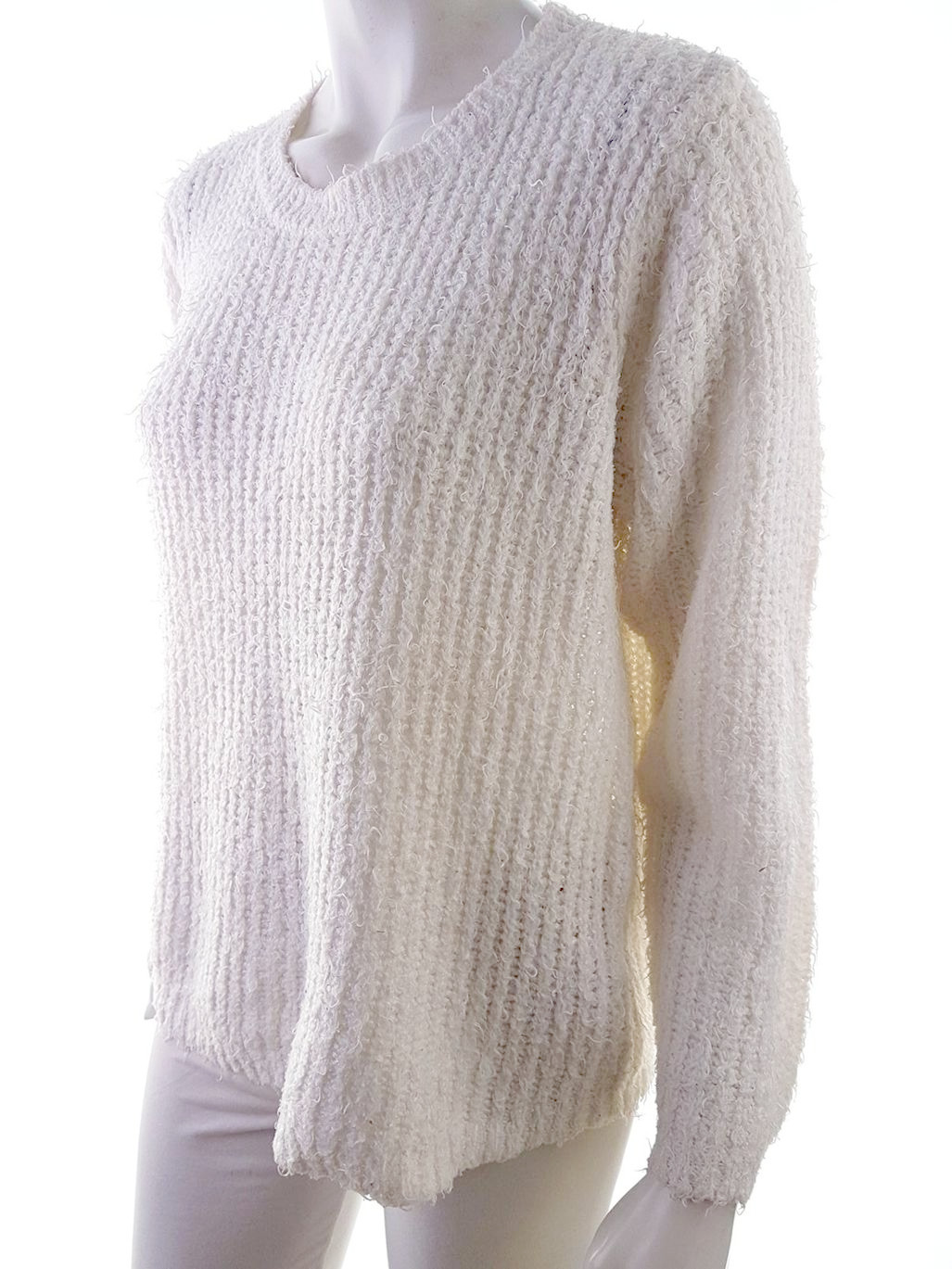 20190315_130919.jpg Ze - ze Rozmiar L Kolor Kremowy Crew Neck Sweter Długi rękaw Materiał Akryl Cienka dzianina