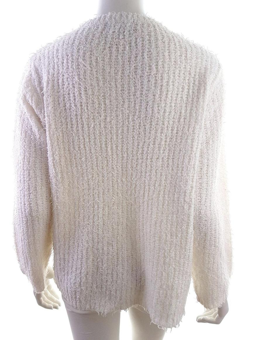 20190315_130925.jpg Ze - ze Rozmiar L Kolor Kremowy Crew Neck Sweter Długi rękaw Materiał Akryl Cienka dzianina