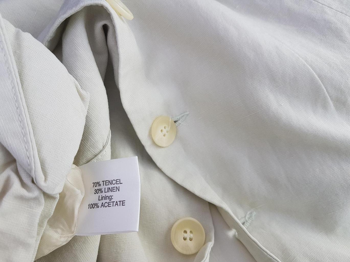 20190318_142441.jpg Thomas Burberry Rozmiar 14 (42) Kolor Beżowy Kołnierz Żakiet z zapięciem Długi rękaw Materiał Tencel
