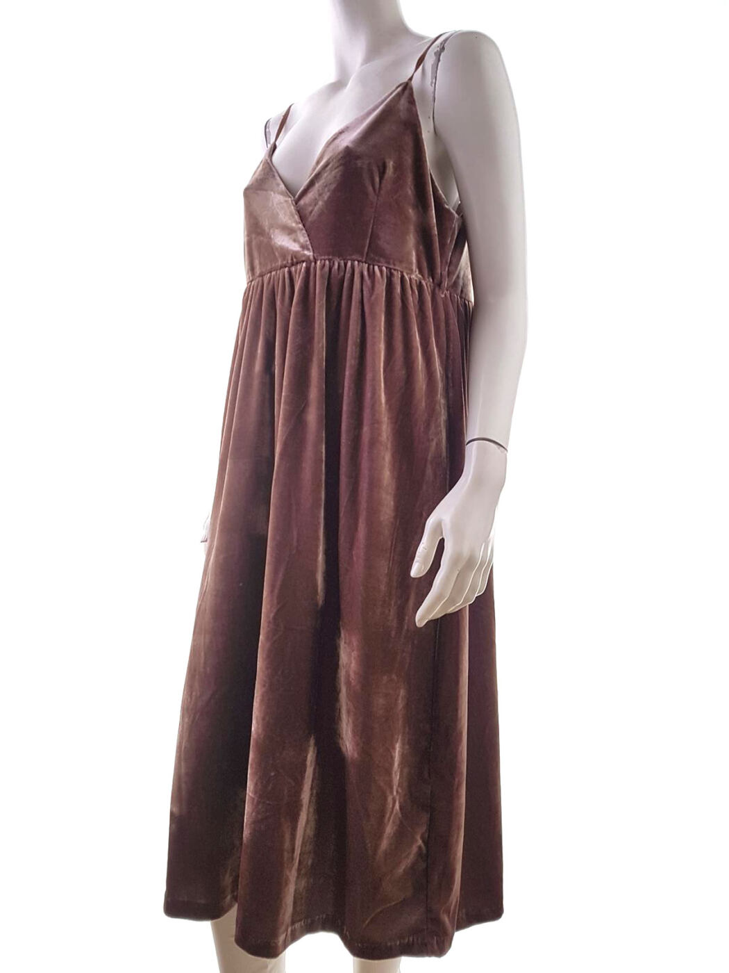 Saint tropez Rozmiar XXL Kolor Brązowy W serek Sukienka Slip Bezrękawnik Midi Saint tropez Rozmiar XXL Kolor Brązowy W serek Sukienka Slip Bezrękawnik Midi