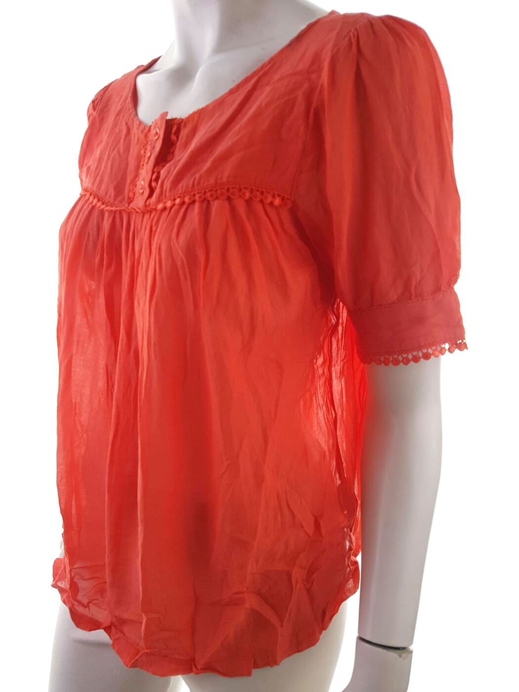 20190320_151929.jpg Topshop Rozmiar 12 (40) Kolor Pomarańczowy Okrągły dekolt Bluzka Krótki rękaw Materiał Wiskoza