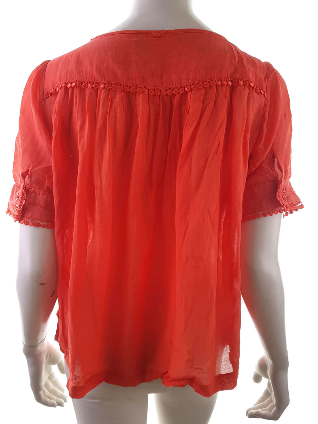 20190320_151936.jpg Topshop Rozmiar 12 (40) Kolor Pomarańczowy Okrągły dekolt Bluzka Krótki rękaw Materiał Wiskoza