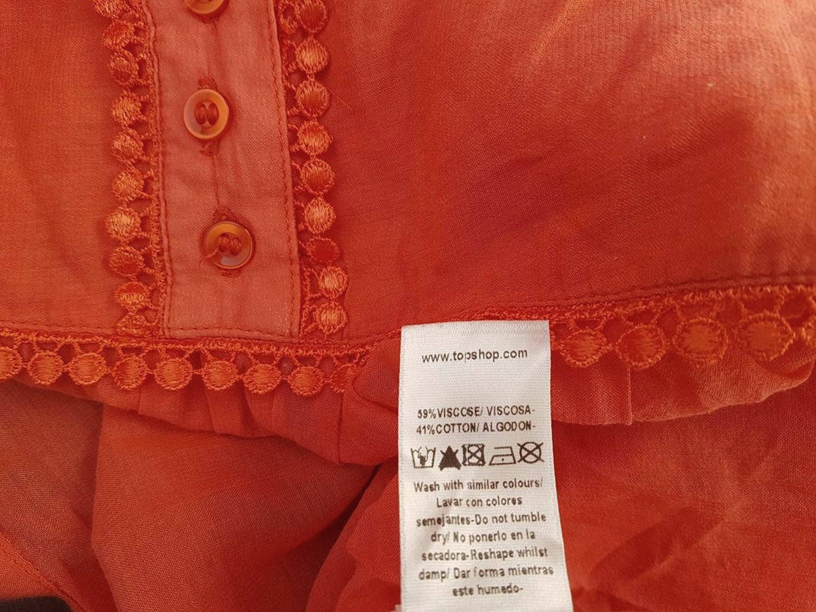 20190320_152018.jpg Topshop Rozmiar 12 (40) Kolor Pomarańczowy Okrągły dekolt Bluzka Krótki rękaw Materiał Wiskoza