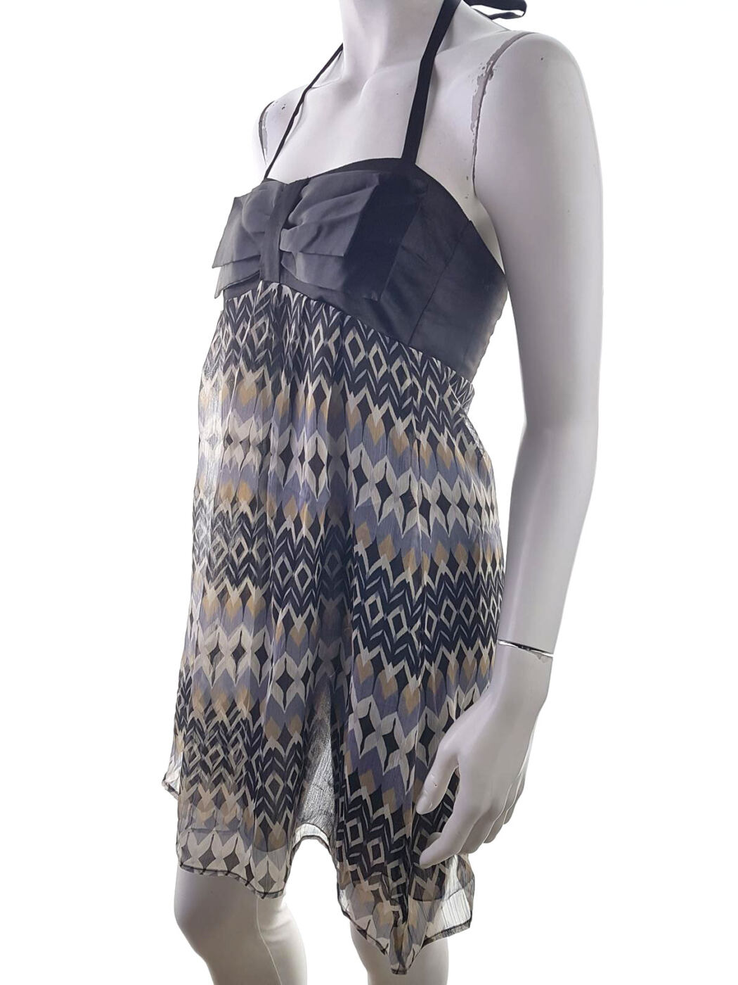 Mela Loves London Rozmiar S Kolor Czarny Halter Sukienka Mini Bezrękawnik Krótka Mela Loves London Rozmiar S Kolor Czarny Halter Sukienka Mini Bezrękawnik Krótka